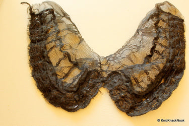Black Net Fabric Collar Trim